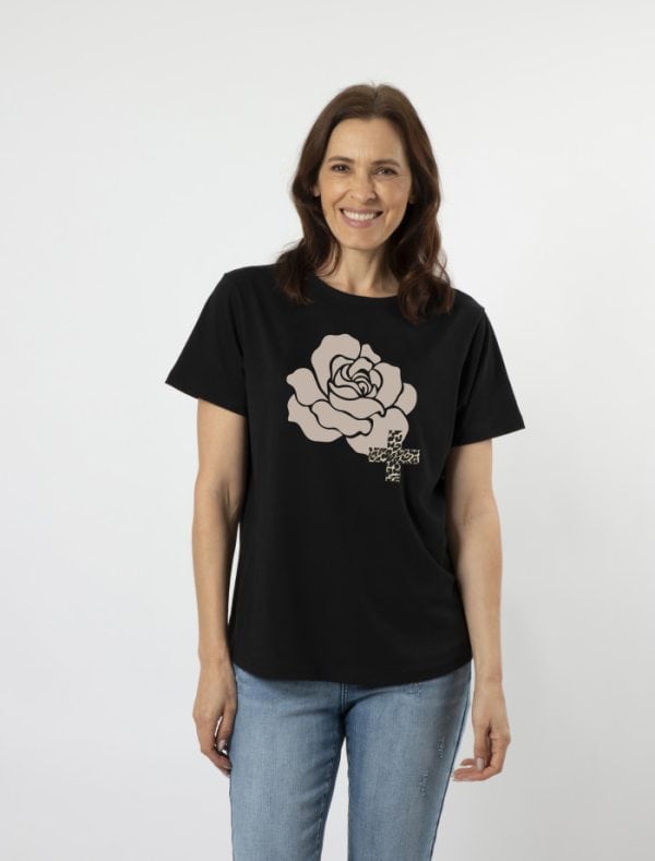 Stella Gemma T Shirt Ace Black Blush Rose Expressions