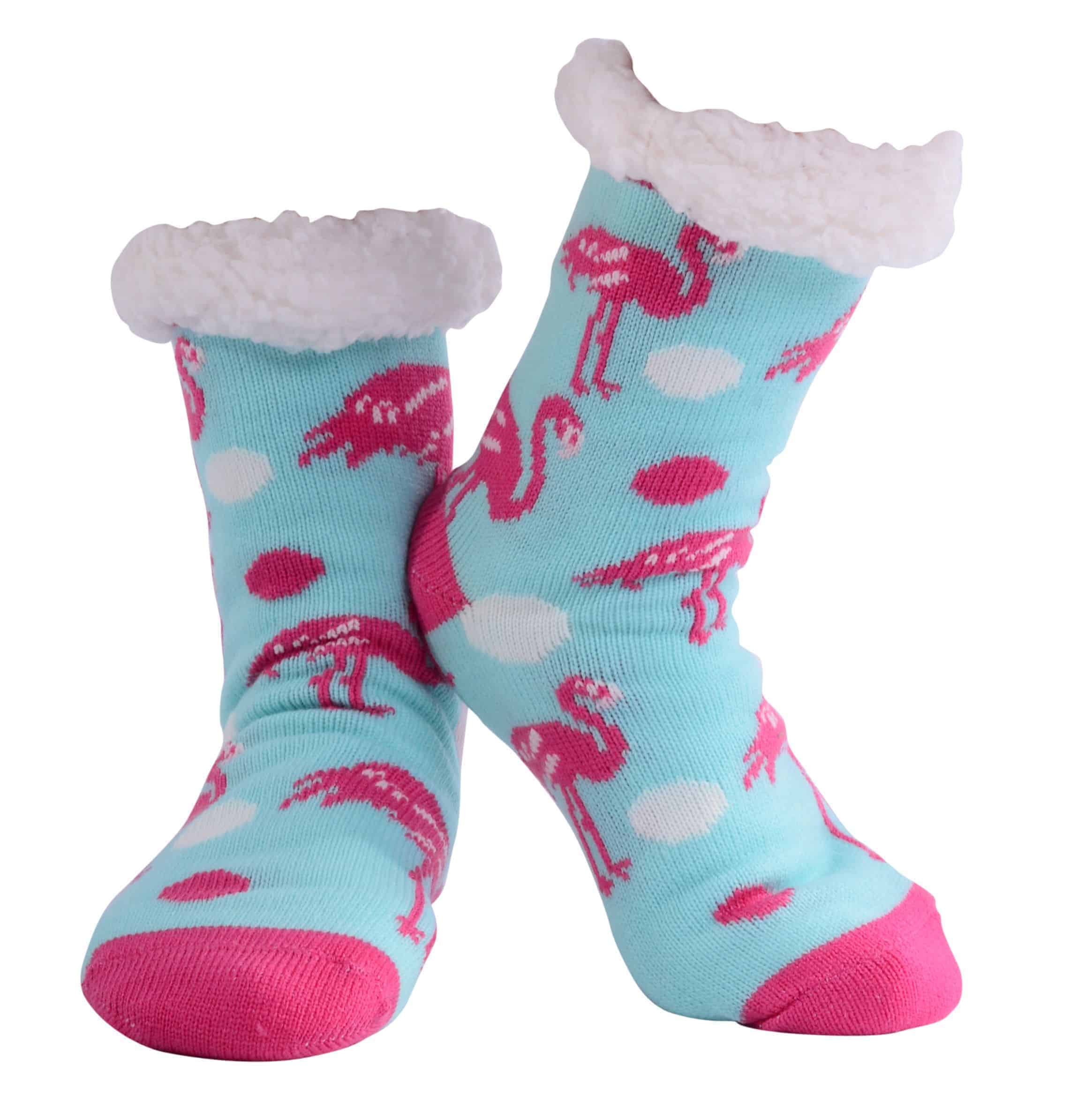 Nuzzles | Slipper Socks | Ladies Flamingo - Blue | Expressions