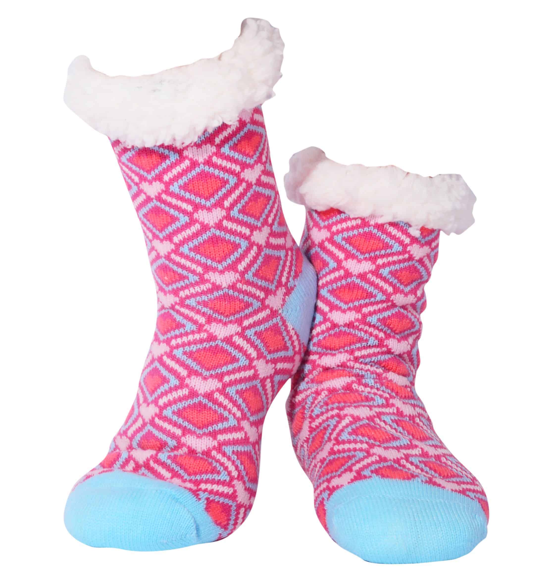 Nuzzles | Slipper Socks | Ladies Heart - Dark Pink | Expressions