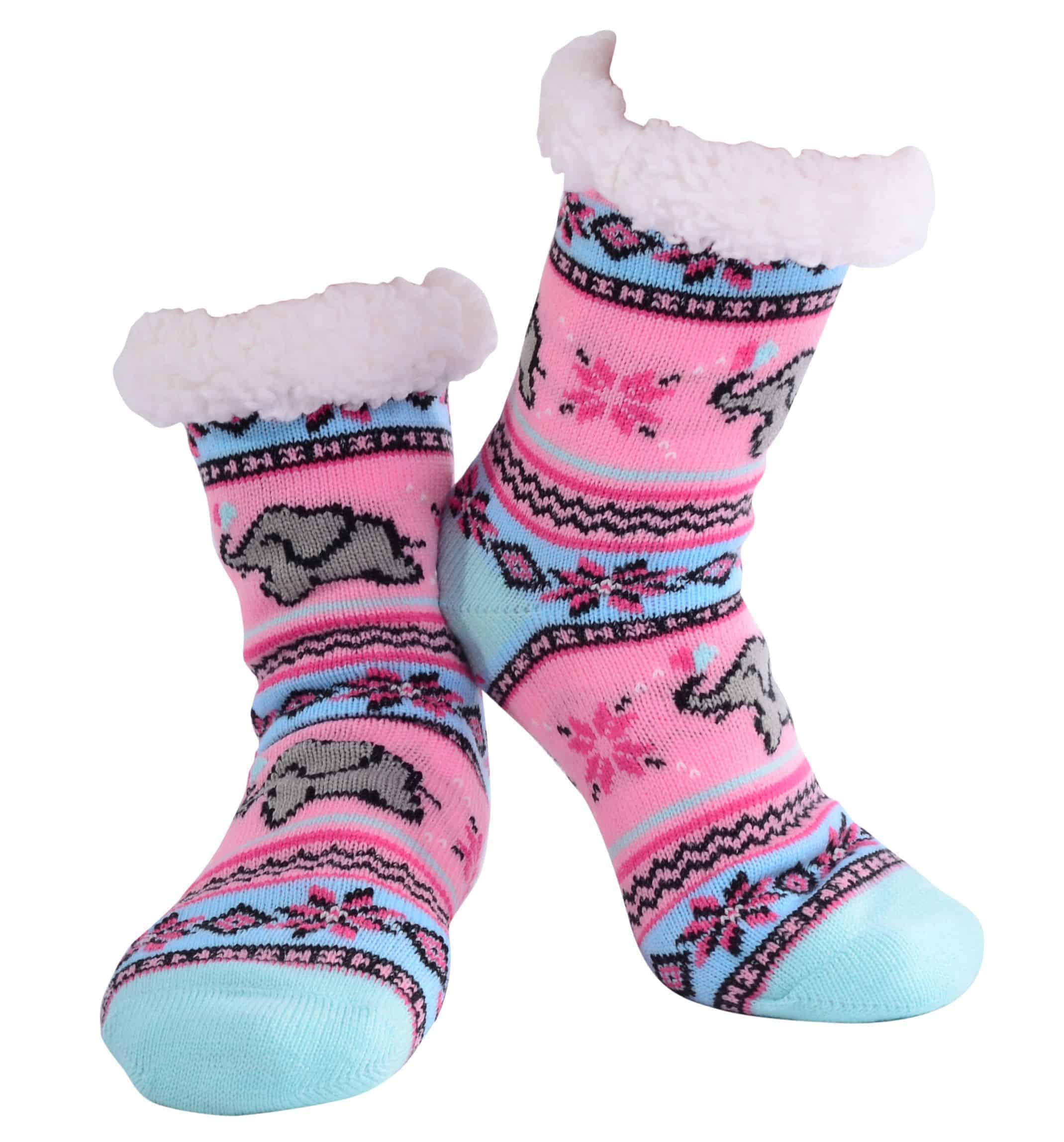 Nuzzles | Slipper Socks | Ladies Elephant - Light Pink | Expressions