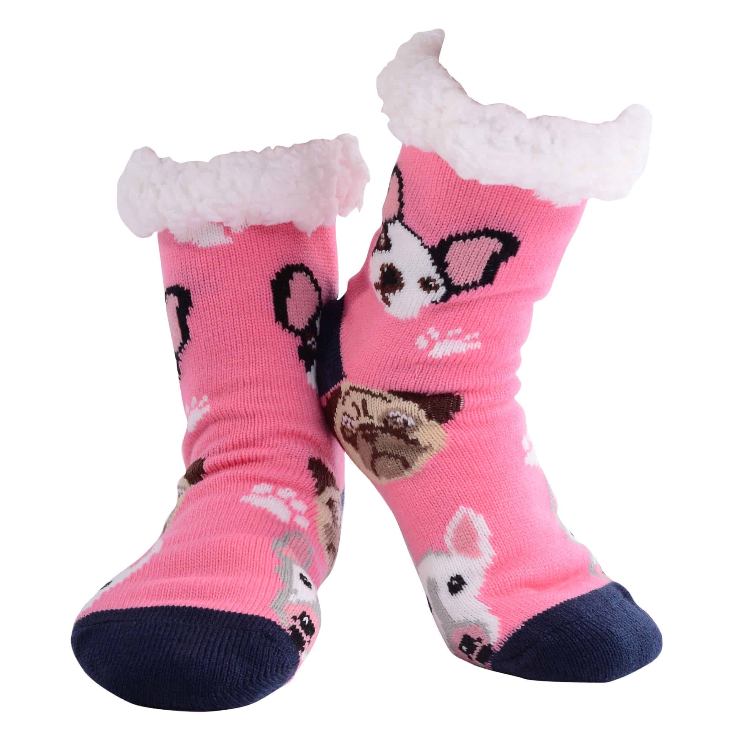 Nuzzles | Slipper Socks | Ladies Pooch - Pink | Expressions