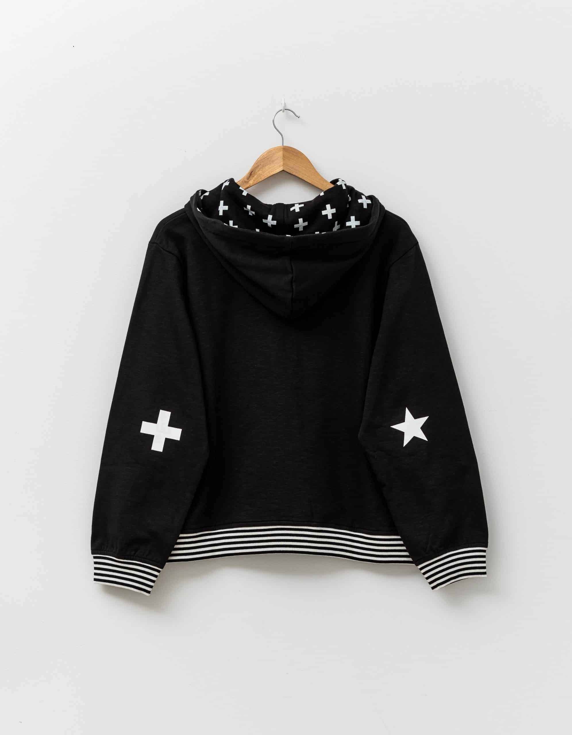 Stella Gemma | Hoodie | Black with Crosses | Expressions
