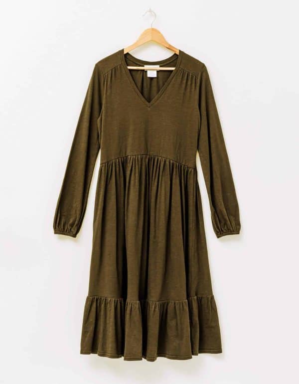 stella-gemma-dress-SGWF2101-tilly-tiered-olive-long-sleeve-expressions