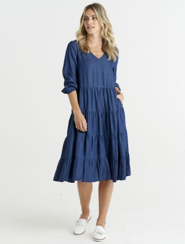 Betty Basics | Dress | Janie - Blue Haze - Lyocell | Expressions