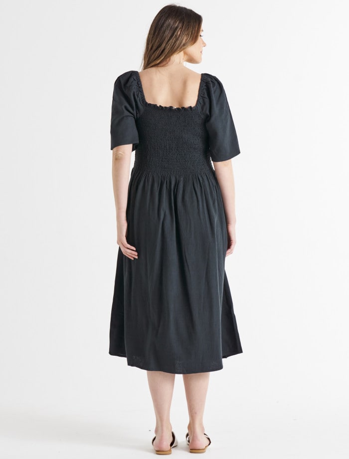 Betty Basics | Dress | Ingrid Shoulder - Coal | Expressions