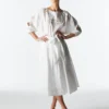 Lily Pond Embroidered Dress - White - Thumbnail Image 1