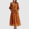 Panama Dress - Orange Floral - Thumbnail Image 2