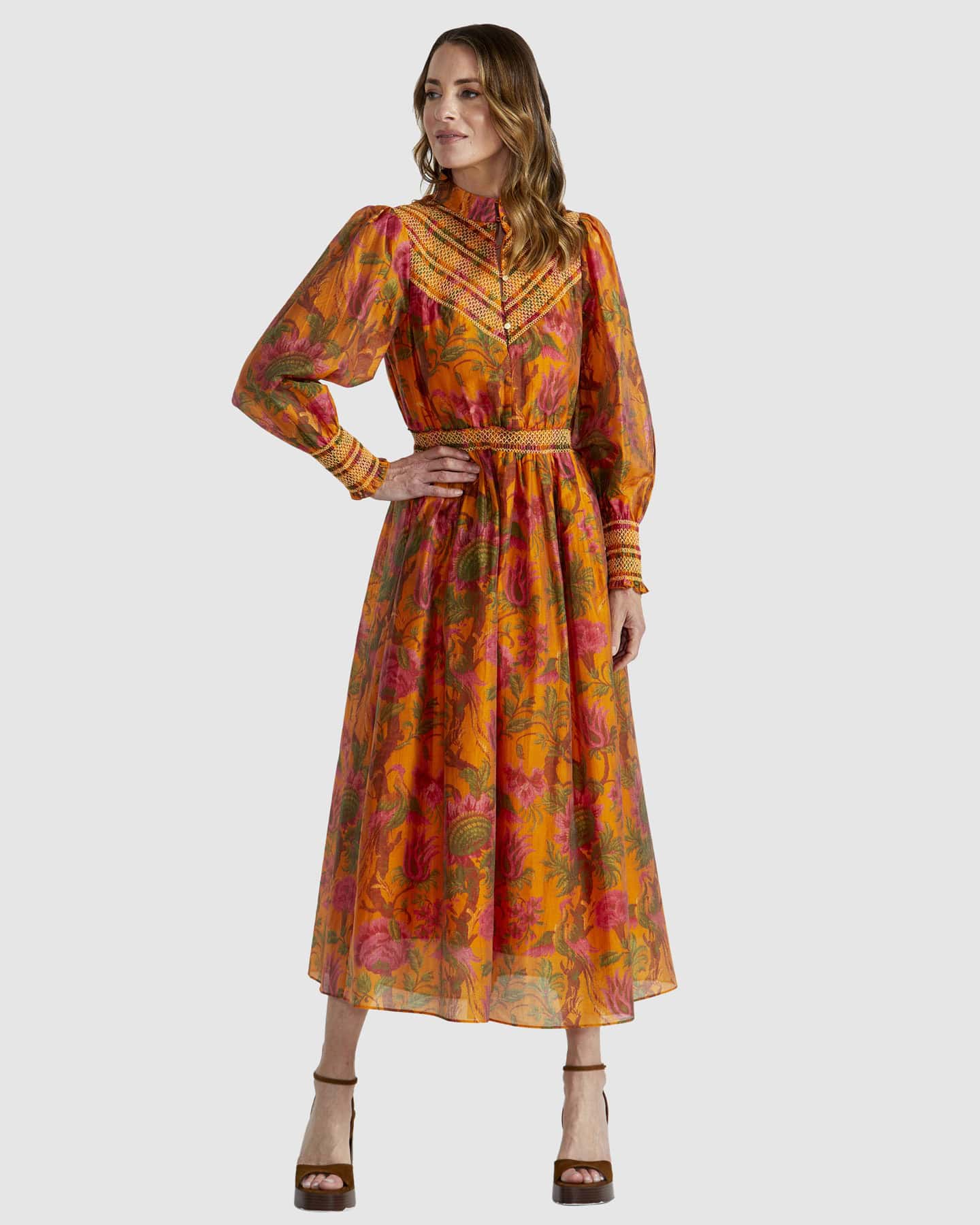 Panama Dress - Orange Floral - Image 1