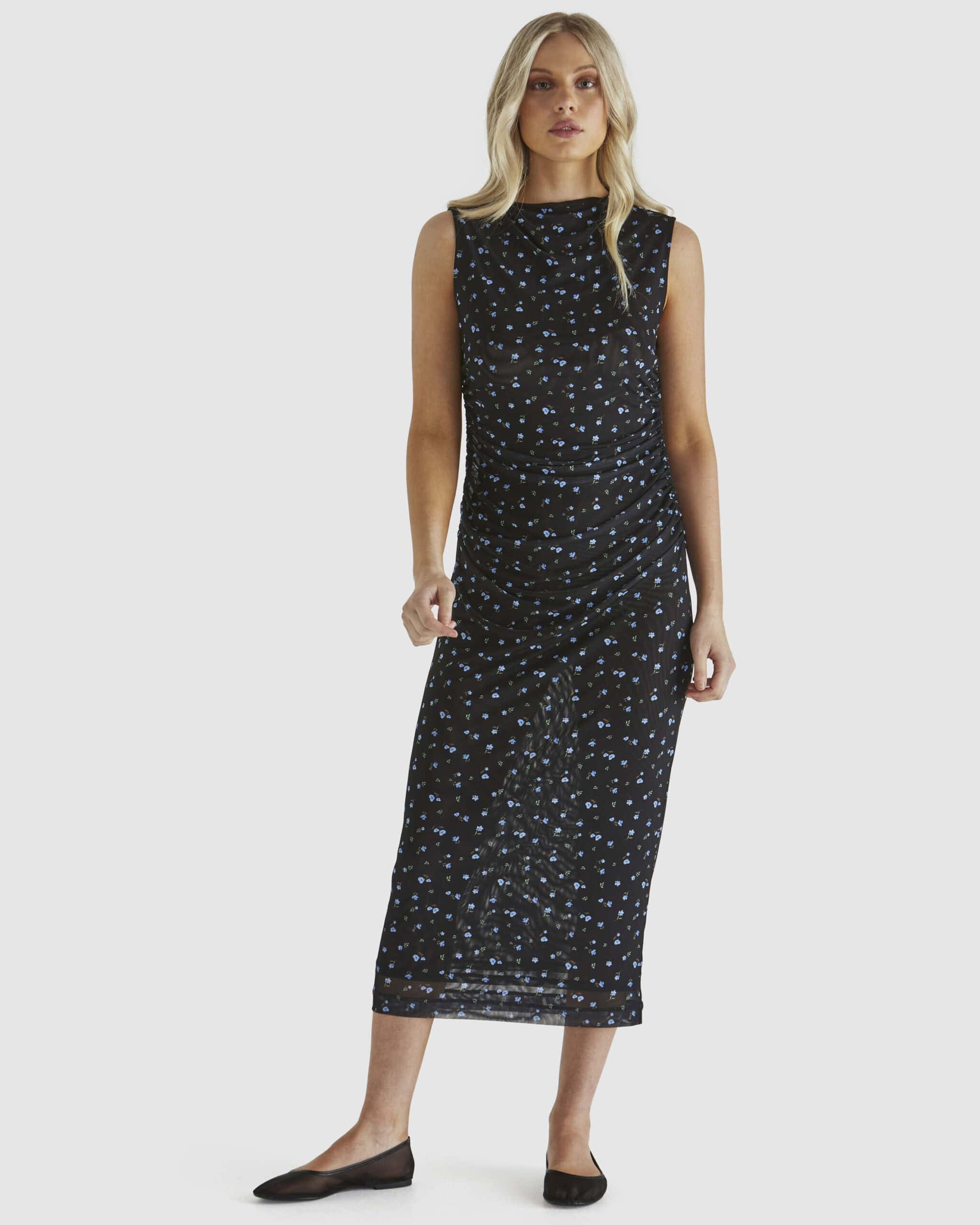 Lauretta Mesh Dress - Black Ditsy - Image 2