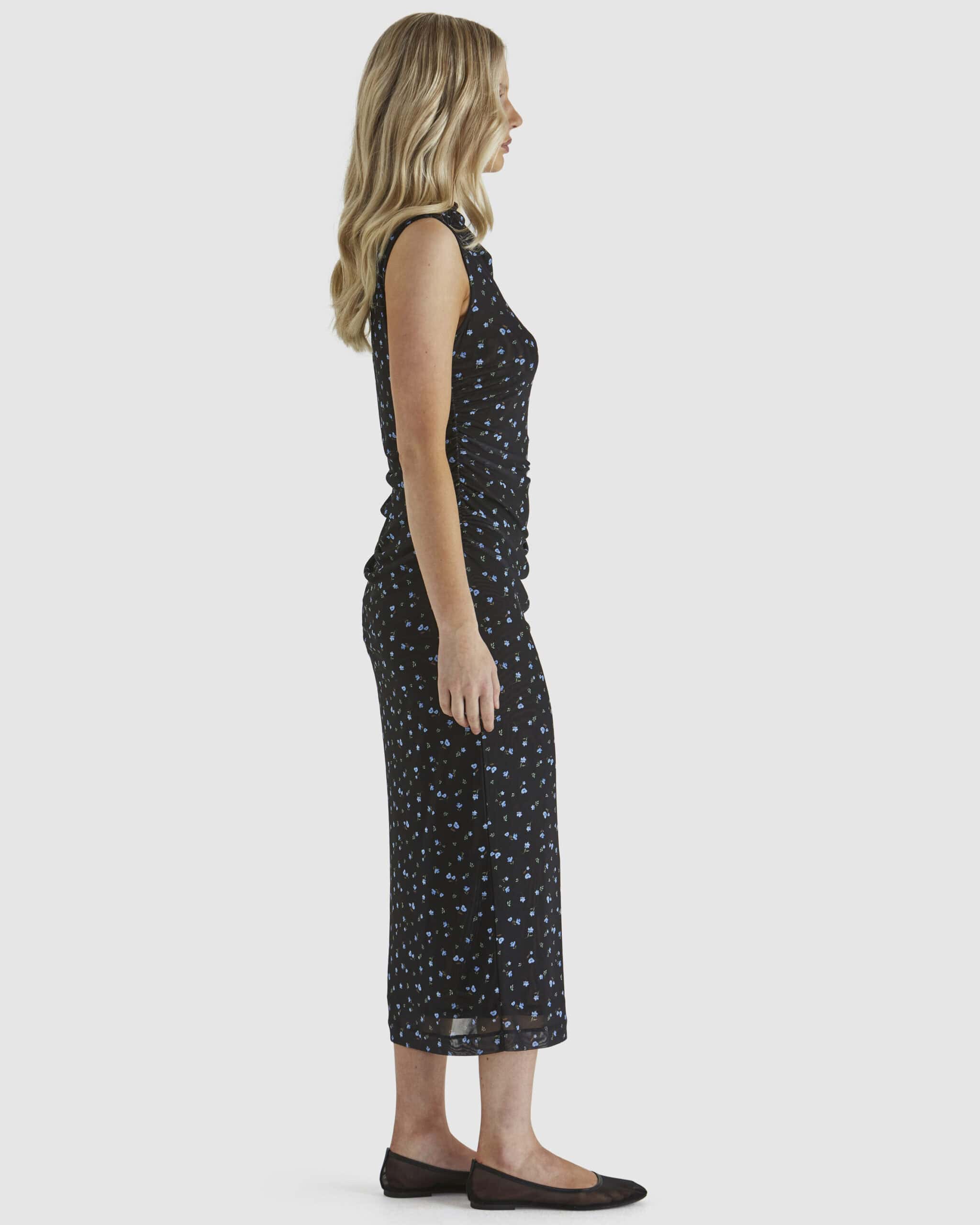 Lauretta Mesh Dress - Black Ditsy - Image 3