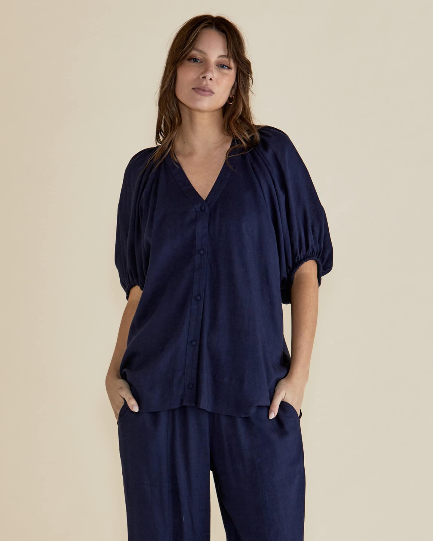 Asher Blouse - Dark Blue - Image 1
