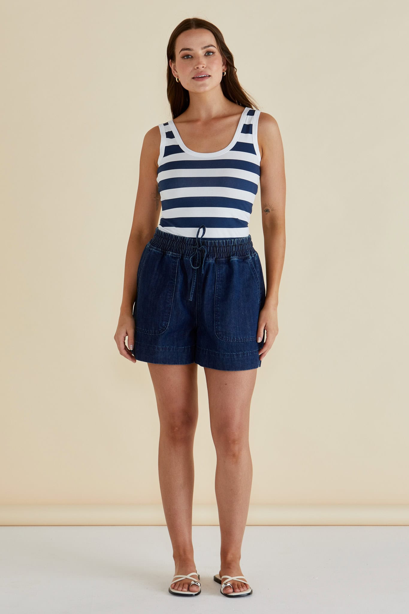 Relax Denim Shorts - Dark Blue - Image 1