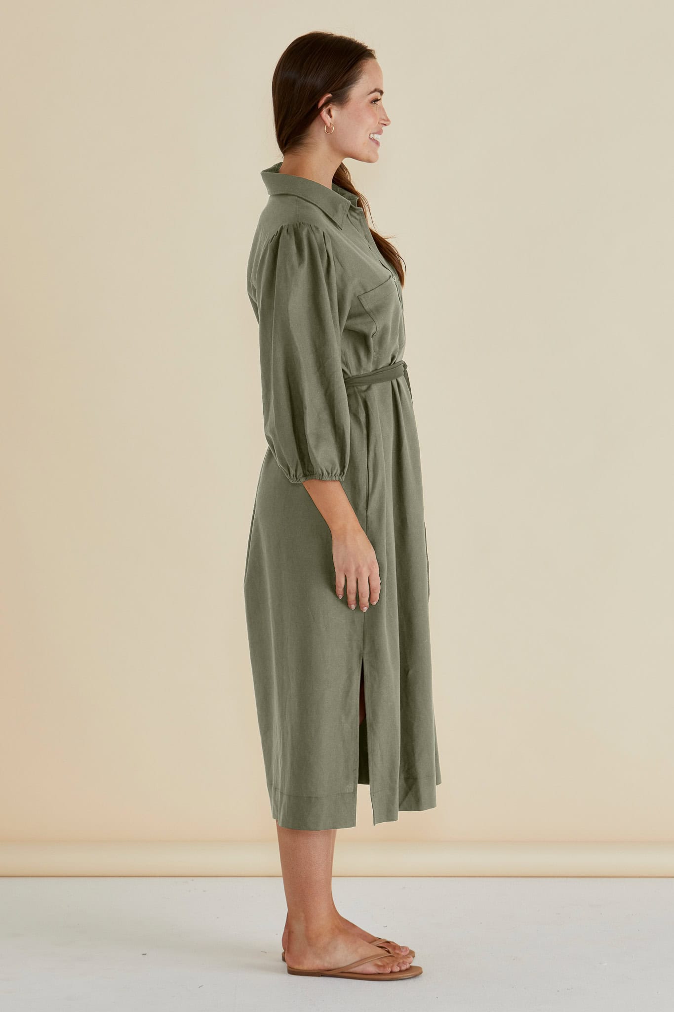 Angelina Dress - Olive - Image 3