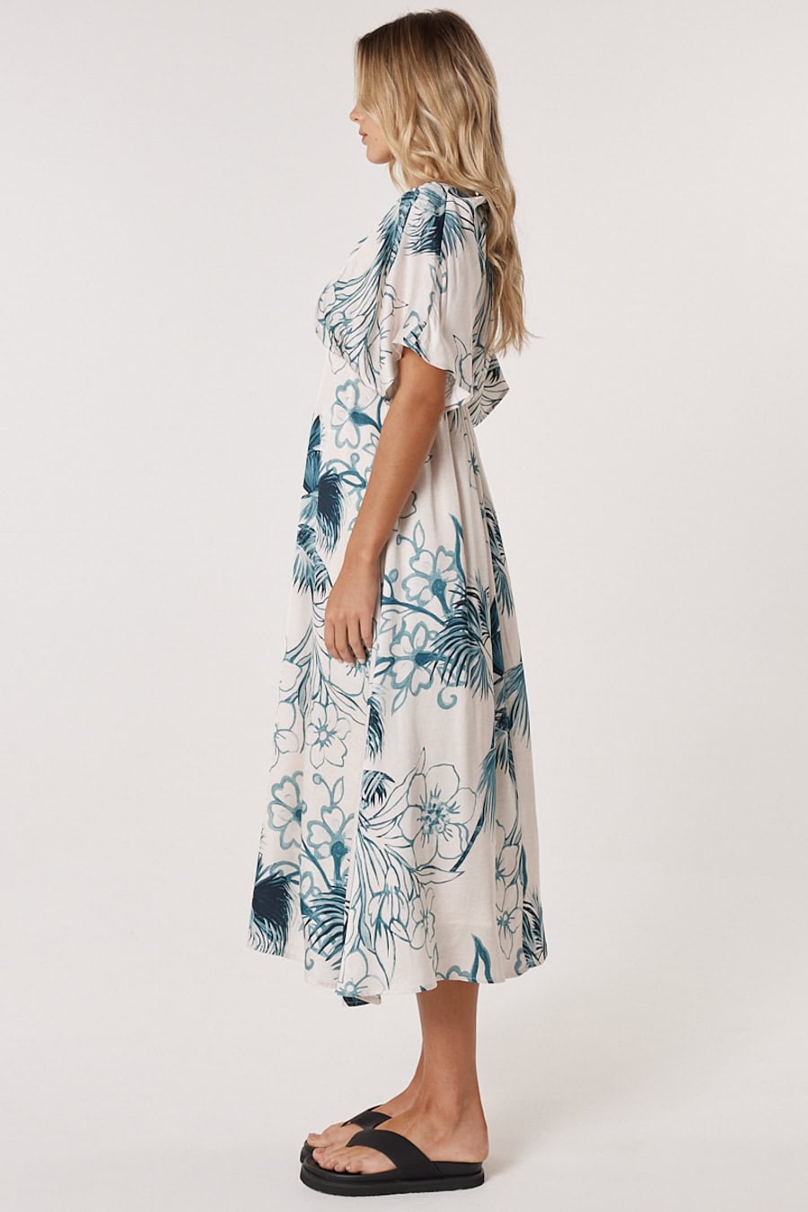 Solstice Palms Midi Dress - Palm Print - Image 3