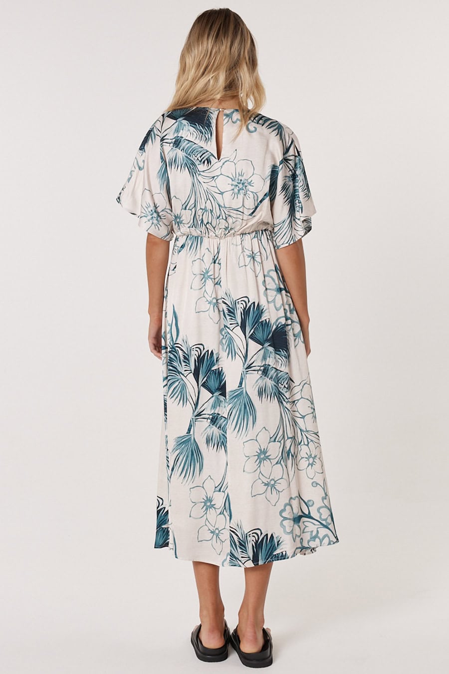 Solstice Palms Midi Dress - Palm Print - Image 4