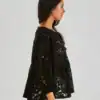 Hilde Peplum Blouse - Black - Thumbnail Image 2