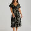 Rosita Ruffle Dress - Black - Thumbnail Image 1