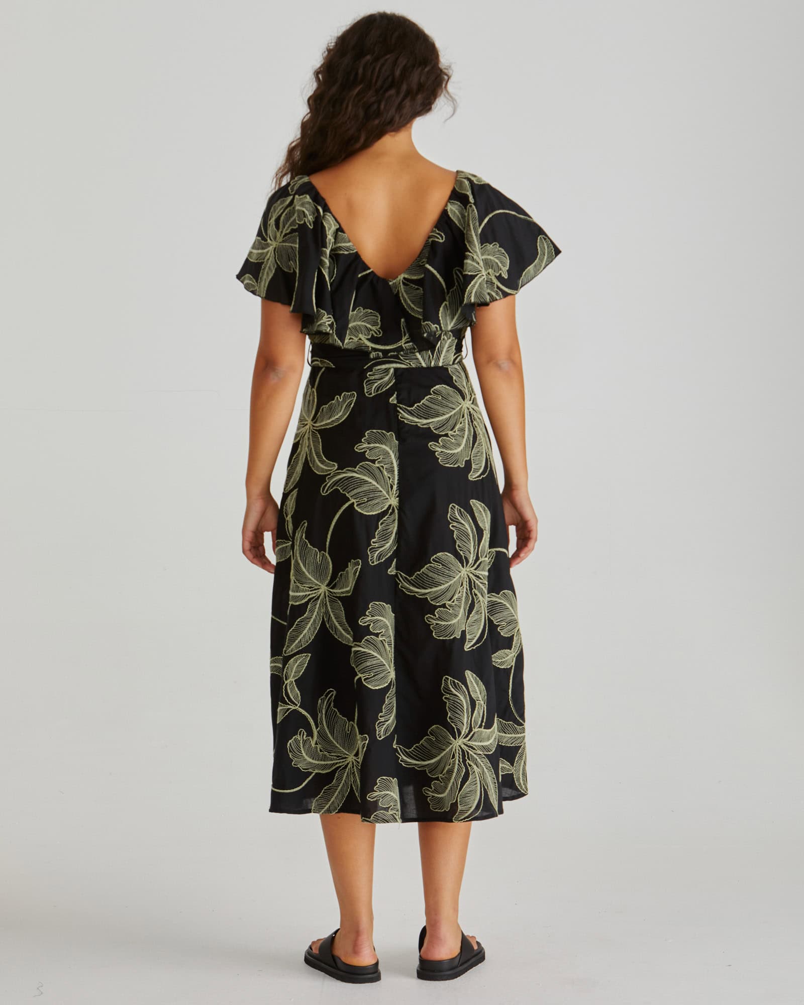 Rosita Ruffle Dress - Black - Image 2
