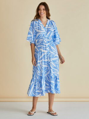 Moxie Dress - Blue Abstract Print