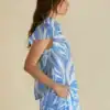 Lyra Blouse - Blue Abstract Print - Thumbnail Image 2