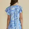Lyra Blouse - Blue Abstract Print - Thumbnail Image 3