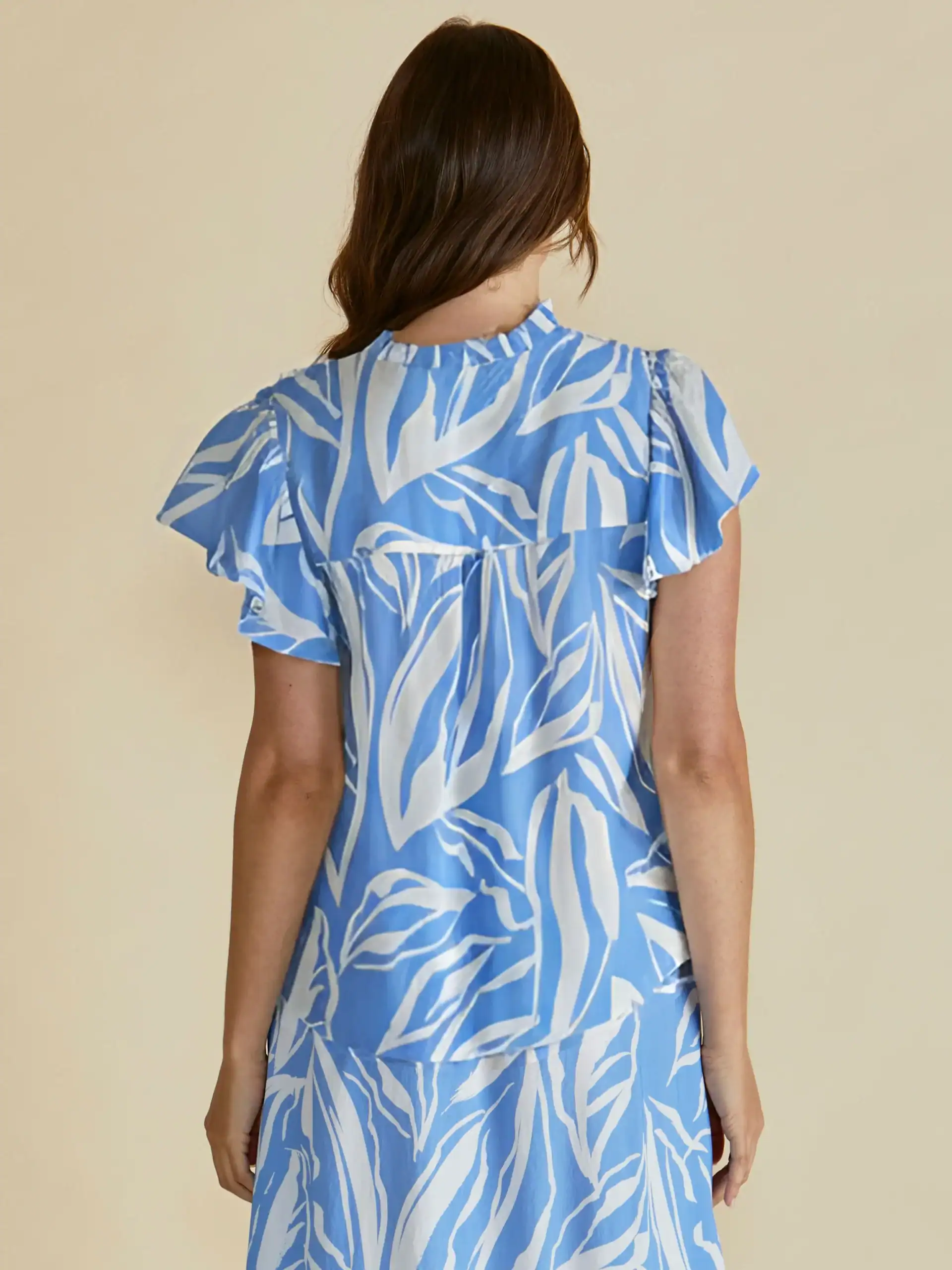Lyra Blouse - Blue Abstract Print - Image 3