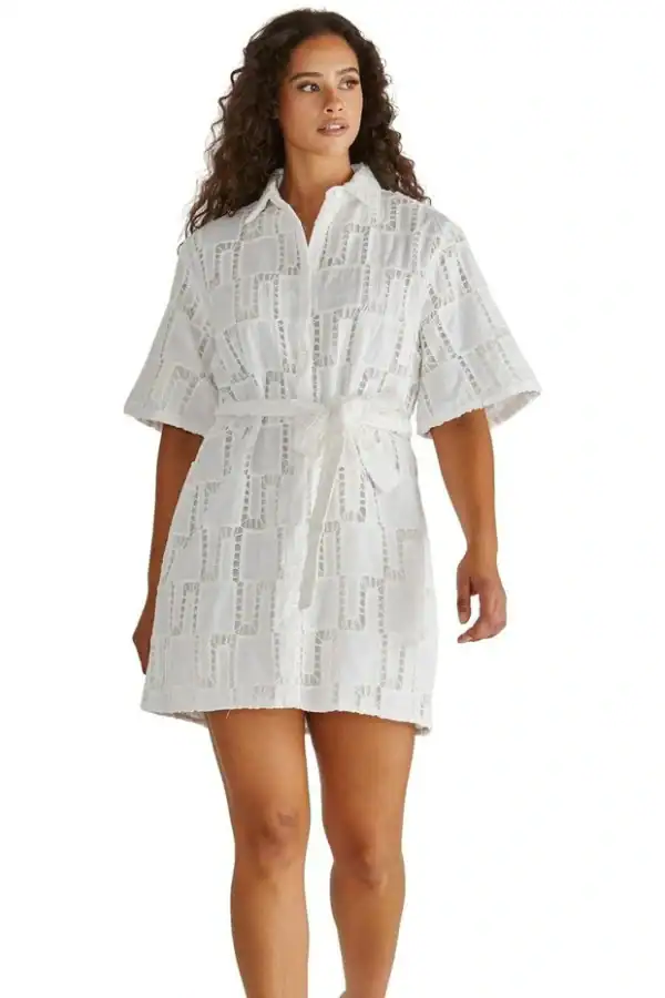 Sass Dillon Shirt Dress - White - Image 1