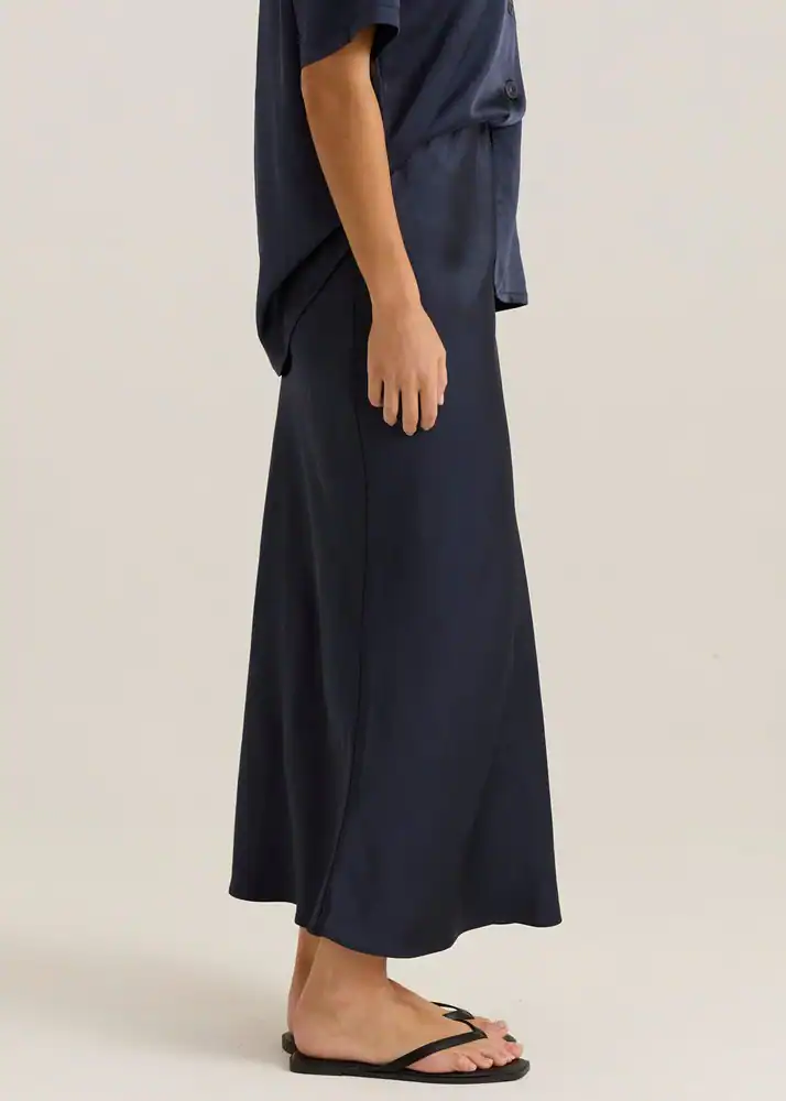 Jasper Slip Skirt - Navy - Image 3