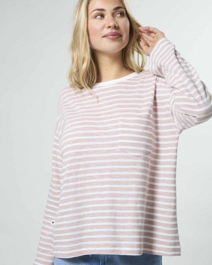 Drop Shoulder Tee - Petal Stripe - Image 1