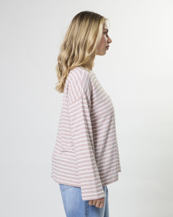 Drop Shoulder Tee - Petal Stripe - Image 2