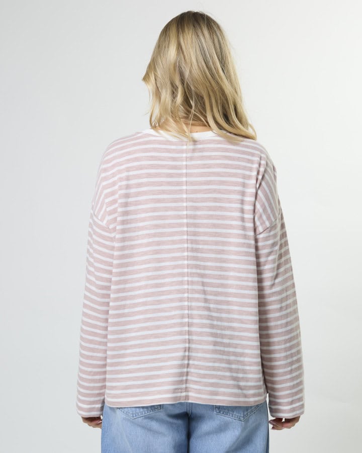 Drop Shoulder Tee - Petal Stripe - Image 3