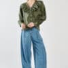 Artha Frill Blouse - Olive - Thumbnail Image 3