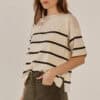 Bailey Boxy Top - Cream/Liquorice Cream - Thumbnail Image 2