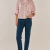 Erin Crop Shirt - Pink/Chocolate Stripe - Thumbnail Image 4