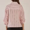 Erin Crop Shirt - Pink/Chocolate Stripe - Thumbnail Image 3