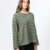 Drop Shoulder Tee - Khaki Stripe - Thumbnail Image 2