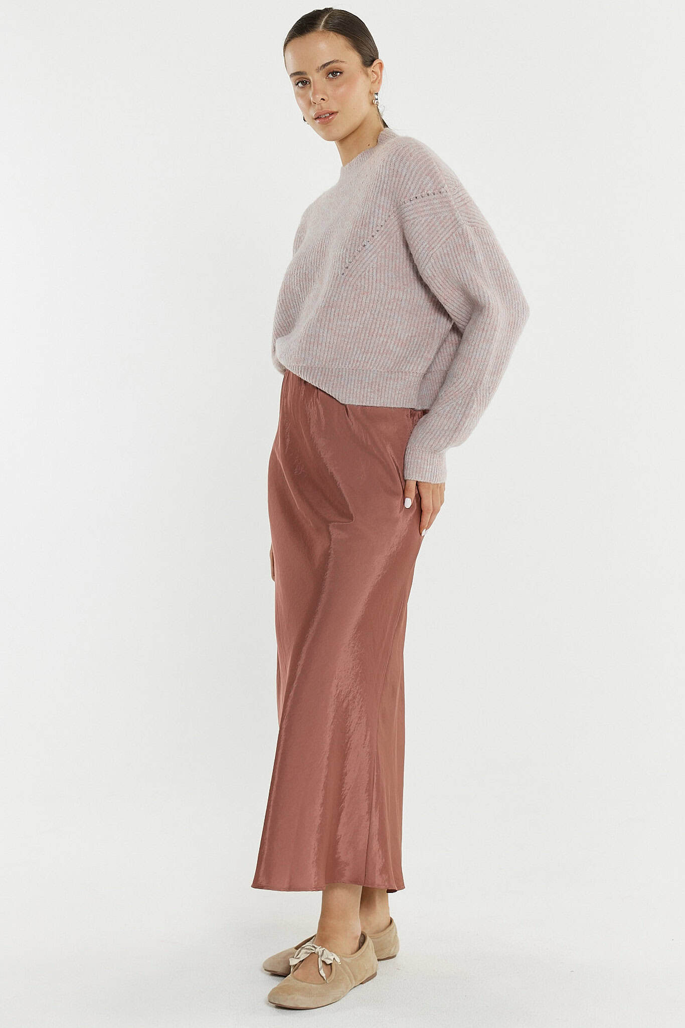 Nell Bias Skirt - Rosewood Pink - Image 1
