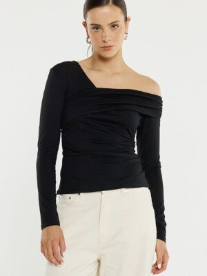 Tess Asymmetric Top - Black