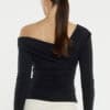 Tess Asymmetric Top - Black - Thumbnail Image 4