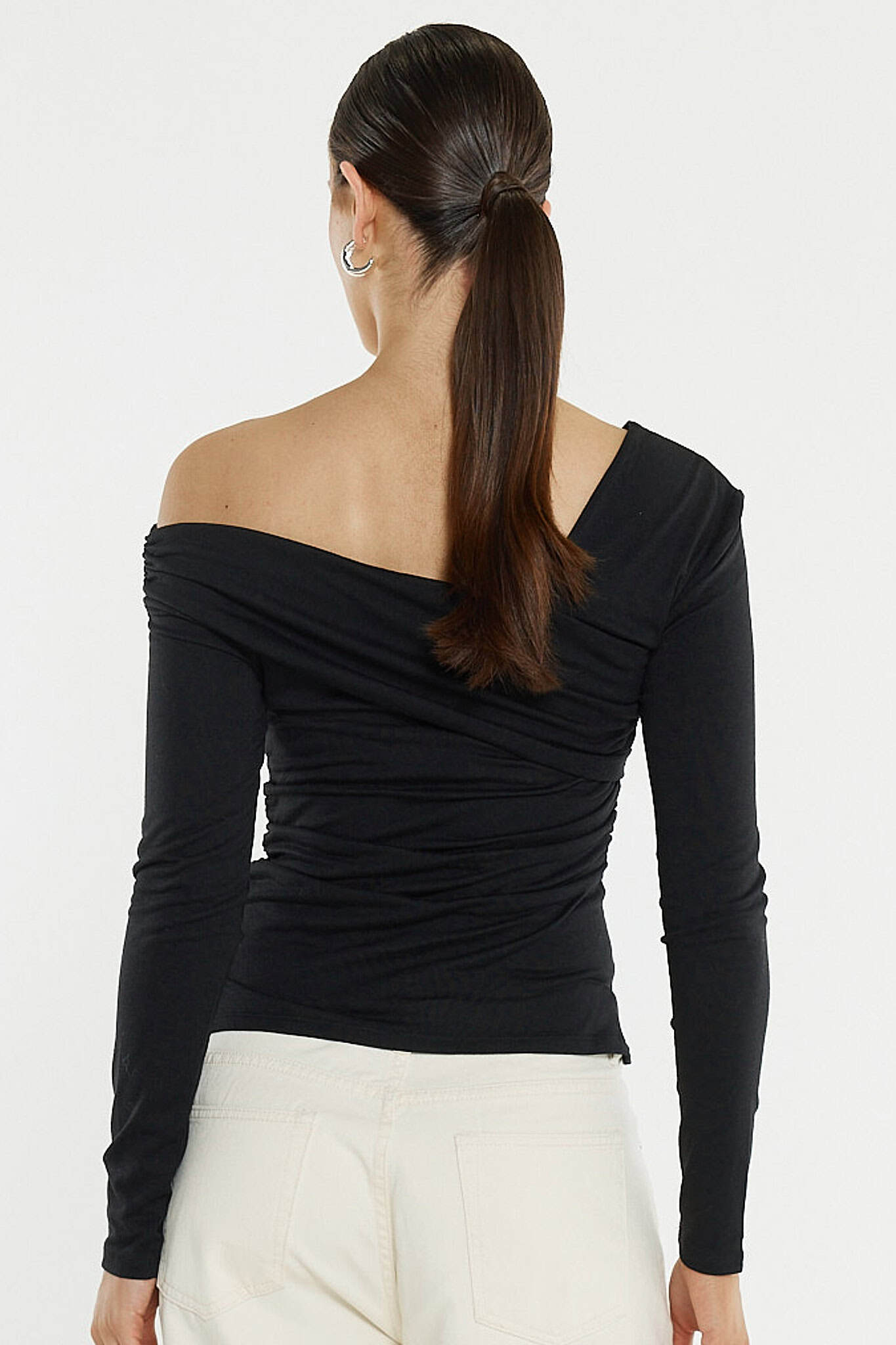 Tess Asymmetric Top - Black - Image 4
