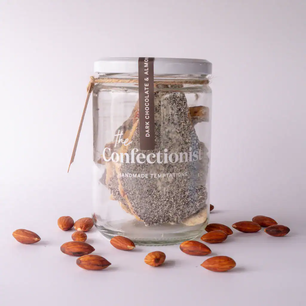 Dark Chocolate & Almond Toffee | 200g Jar - Image 1