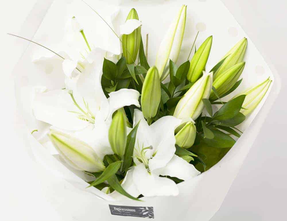 Oriental Lilies Bouquet White - Image 1