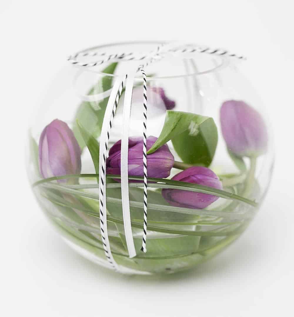 Tulips in Contemporary Short Vase - Image 1