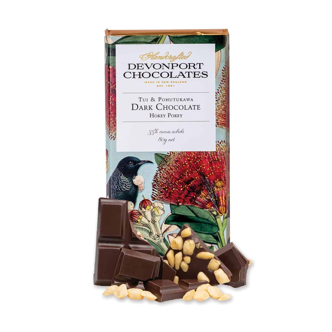 Devonport Chocolates | Vintage Chocolate Bar - Tui Dark Chocolate Hokey Pokey - Image 1