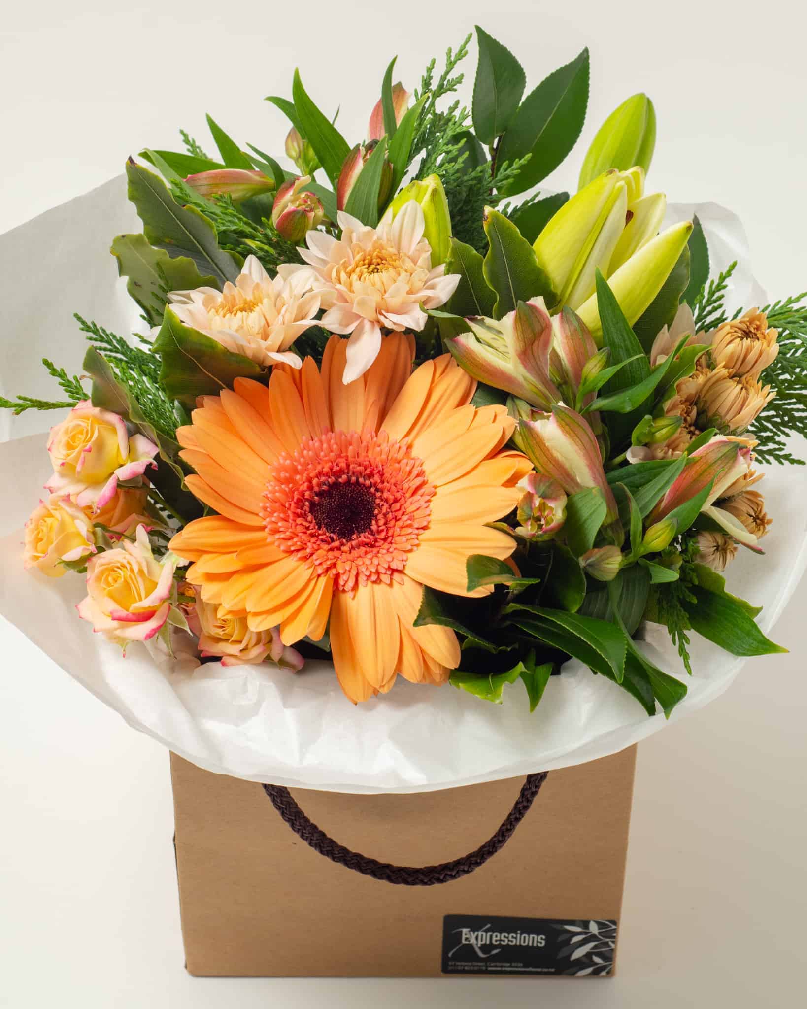 expressions-local-cambridge-hamilton-florist-delivery-vintage-orange-flower-box-bouquet