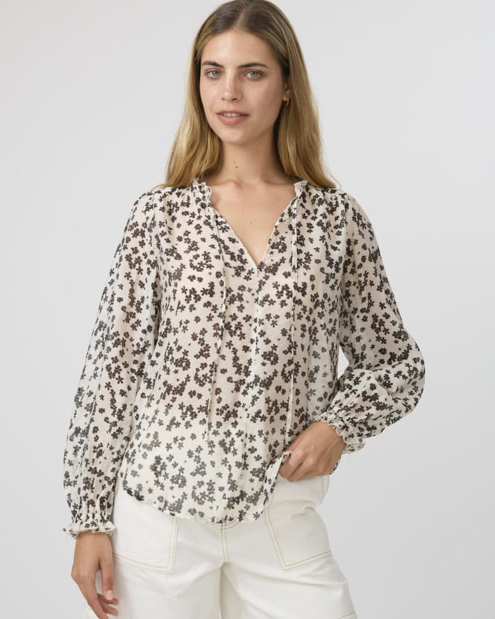 Dixie Blouse - Black Floral - Image 1