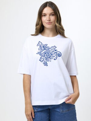 Porter Tee Stripe - Hibiscus Bloom