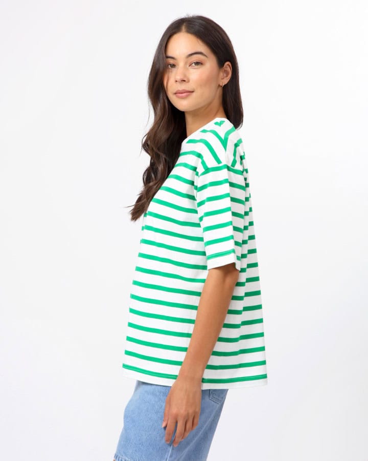 Porter Tee Stripe - Emerald - Image 2