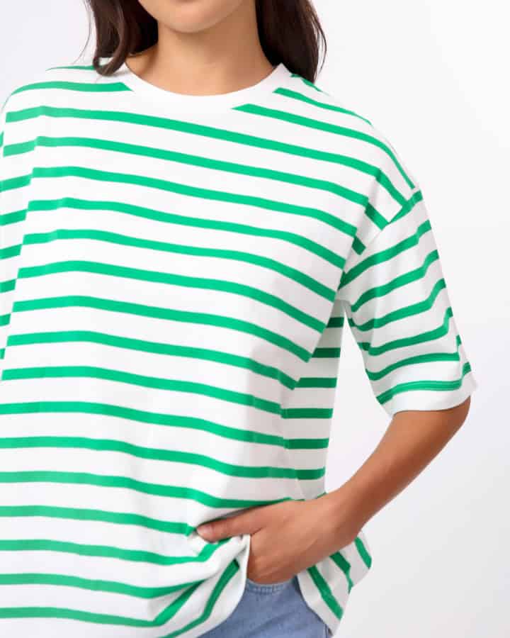 Porter Tee Stripe - Emerald - Image 3