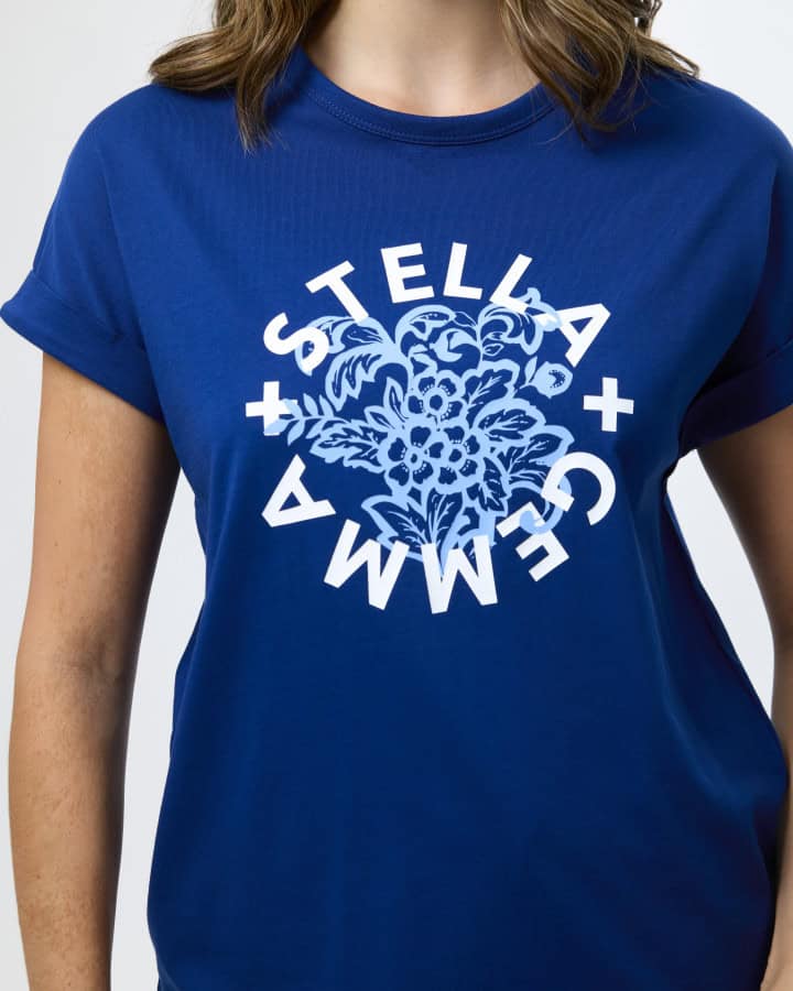 Soho Cuff Tee Crew Ink - Hibiscus Rotation - Image 3